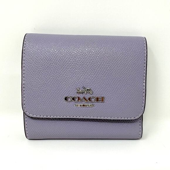 Coach Small Trifold Wallet	in Mist Purple Leather CF427 - Picture 1 of 7